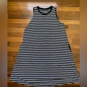 Time and Tru, black and white striped sleeveless dress with pockets